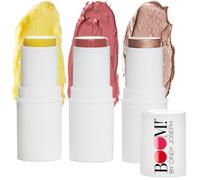 Boomstick trio rosa nude 3 paquete crema de rubor maquillaje - rosa nude rush stick stick stick y hidratante para mejillas ojos y labios - boom s