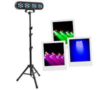 BoomTone DJ DTiene Juego de luces multicolor Disco Club DJ, 28 LED RGB de 1W, Dimmer, kit completo con soporte ajustable en altura. Programas automáticos, detección de sonido, mando a distancia