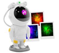 Boomtone DJ Star Man - Luz nocturna Astronauta LED RGB - efecto nebulosa y cielo estrellado - Batería recargable - Control remoto - Temporizador 45/90 min - USB-C