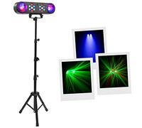 BoomTone DJ VGAS Juego de luces multicolor Disco Club DJ, 14 LED RGB 1W + Color Ball, Dimmer, Kit completo con soporte ajustable en altura Programas automáticos, detección de sonido, mando a