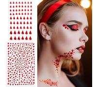 BOOMTOP Diamante Imitación Redondo Ovalado, Pegatina Brillante Cara Cuerpo, Diamante Imitación Manualidad, Gema Diamante Cara DIY, Brillo Imitación Rojo Acrílico Uñas Fiesta Cabeza, 390pcs
