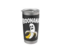 Boonana Fantasmal Banana Halloween Diversión Vaso térmico de acero inoxidable de doble pared