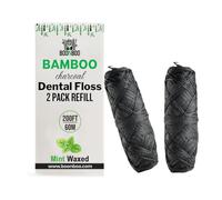 Boonboo Zahnseide, Nachfüllpack, Bambusfaser, Minzgeschmack, 2 Stück à 30 m, insgesamt 60 m, nachhaltig und biologisch abbaubar