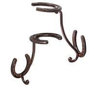 Boone Juego de 2 soportes decorativos de pared para sombreros de vaquero, colgador de hierro resistente y organizador para sombreros, abrigos y llaves, ganchos rústicos de herradura occidental para