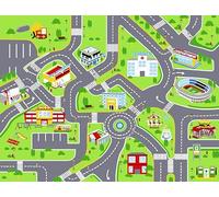 Booooom Jackson Alfombra Infantil Carretera para Coches,Alfombra Colorida y Divertida con Carreteras para Sala de Juegos, Alfombra de Juegos para Divertirse Horas de Bebe Niños