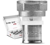 BOOPARTS - 10 piezas - Conector multicapa 20 - F3/4" (20/27) a crimpado contorno TH - acoplamiento multicapa recto hembra (tuerca fija) - accesorio de plomería para tubo multicapa 20