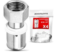 BOOPARTS - 4 piezas - Conexión multicapa 20 - F1/2" (15/21) - tuerca giratoria a crimpado contorno TH - acoplamiento multicapa - tuerca giratorio recto hembra - accesorio de plomería para tubo