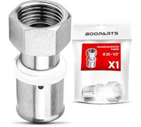 BOOPARTS - Conector multicapa 20 - F1/2" (15/21) tuerca giratoria a crimpado contorno TH - acoplamiento multicapa tuerca giratorio recto hembra - accesorio de plomería para tubo multicapa 20