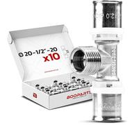 BOOPARTS - Juego de 10 accesorios multicapa para crimpar Ø20-1/2" M (15-21) - Contorno TH - Accesorios de latón para mangueras multicapa - Sellado profesional e instalación rápida