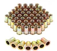 Booramy 100 piezas M8 chapado en acero al carbono tuerca de remache roscado inserto de cabeza plana roscado remache Nutsert Cap Kits