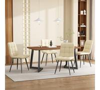 boorbin 117 x 68 cm Mesa de comedor, estructura de metal rectangular, mesa de comedor de grano de madera con patas de metal para comedor salón, negro/nogal