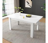 boorbin 120 x 70 cm, mesa de comedor, rectangular, con espacio de almacenamiento abierto, mesa de comedor, multifuncional, mesa de ocio para café, moderna y sencilla, color blanco