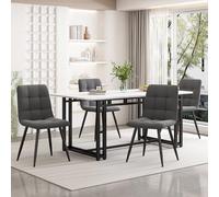 boorbin 140 x 80 cm Mesa de comedor de lujo ligera (1 unidad), estructura de metal mesa de comedor rectangular de mesa de cocina moderna con patas de metal para comedor sala de estar, patas de mesa