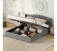 boorbin 180 x 200 Cama plana multifuncional con almacenamiento hidráulico (gris)
