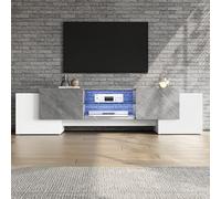 boorbin 180 x 40 x 46,5 cm. Armario de TV blanco y gris, adecuado para armarios de TV de salón con televisores de 60/65/70 pulgadas