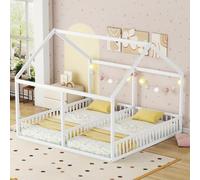 boorbin 90 x 200 Camas individuales, Camas planas, Modelos de casa, Camas 2 en 1 (Blanco)