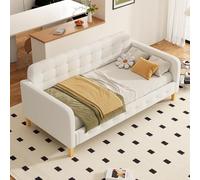 boorbin 90 x 200 cm sofá cama, cama de día, decoración de uñas, simple y elegante (beige)