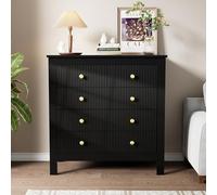 boorbin Aparador con puertas especiales, asas doradas, aparador, zapatero, tocador (negro)