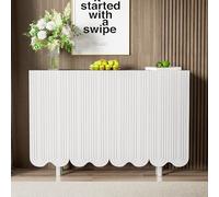 boorbin Aparador en forma de gota con puertas moldeadas y bisagra de amortiguador, 120 x 37,5 x 80,8 cm (blanco)