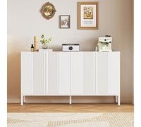 boorbin Aparador moderno con línea única, 4 puertas, puerta sin mango, para comedor, salón y cocina (145 x 41,5 x 80 cm)