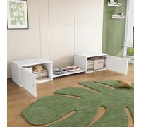 boorbin Armario para zapatos, muebles de entrada, uso multiescenario, banco de cambio de zapatos, se puede utilizar con literas, blanco, 189 x 40 x 34,5 cm