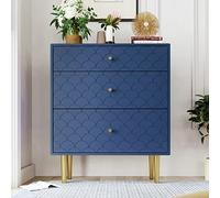 boorbin Cómoda con 3 cajones, aparador alto para dormitorios y todos los espacios de vida, azul marino - H89/B75/T40 cm