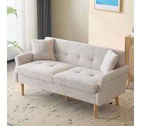 boorbin Diseño moderno, muebles tapizados, tela de chenilla, sofá doble, sofá tapizado, sofá con cojines gruesos, adecuado para salón, dormitorio, apartamento, etc. (beige)