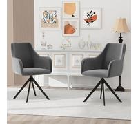 boorbin Elegante sillón de terciopelo giratorio 360° con almohadillas ajustables para los pies, ideal para salón, comedor y cocina (2, gris)