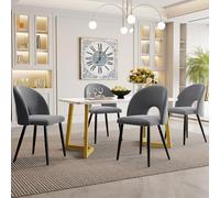 boorbin Grupo de comedor,(juego, 117×68 cm mesa de comedor con 4 sillas), mesa de comedor rectangular moderno juego de mesa de comedor de terciopelo con estampado de diamantes, patas de silla