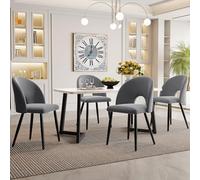 boorbin Grupo de comedor,(juego,117×68cm mesa de comedor con 4 sillas), mesa de comedor rectangular moderno juego de mesa de comedor de terciopelo con estampado de diamantes, patas de silla ajustables