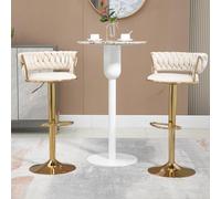 boorbin Juego de 2 taburetes de bar giratorios de terciopelo 360°, respaldo hecho a mano, un botón, taburete de bar de altura ajustable, silla de comedor de cocina acolchada muy suave, isla de cocina