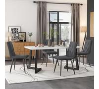 boorbin Juego de 4 sillas de comedor (4 unidades, tapizadas, de terciopelo, con respaldo, asiento de terciopelo, estructura de metal, patas de metal gris)