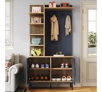 boorbin Juego de armario viene con compartimento para zapatos, estantes, divisores ajustables y ganchos