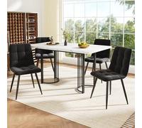 boorbin Juego de comedor (5 piezas), juego de mesa de comedor extensible para 4 personas, mesa de comedor de 140 × 80 con 4 sillas de comedor, estructura de metal rectangular, sillas de comedor (1