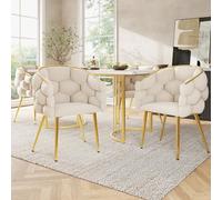 boorbin Juego de mesa de comedor (5 piezas), mesa de comedor de 140 x 80 cm con 4 sillas, moderno juego de comedor de cocina, sillas de comedor con patas de metal doradas, diseño de mármol (1 mesa de