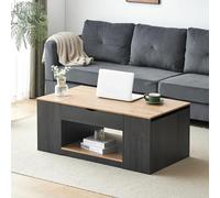 boorbin Mesa de centro con función de ascensor, 109 cm, estructura gris, diseño elegante, espacio bajo la mesa (gris, 109,5 x 59,7 x 43 cm)