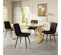 boorbin Mesa de comedor con patas de metal (119 x 70 cm), mesa de cocina, estructura de metal estable, mesa de comedor moderna de mármol, mesa de comedor para sala de estar, mesa de desayuno para