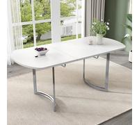 boorbin Mesa de comedor extensible, longitud telescópica de hasta 180 cm, estilo moderno y sencillo, soporte de aleación de alta resistencia, adecuado para 4-6 personas, 140/180 x 80 cm (blanco)