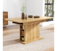 boorbin Mesa de comedor extensible, mesa con espacio de almacenamiento, mesa rectangular, mesa de café, mesa de ocio moderna, sencilla de hierro, multifuncional, ahorra espacio, 110/130 x 70 x 75