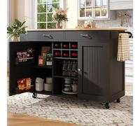 boorbin Moderna isla de cocina (102 × 45 × 92 cm), armario de cocina, armario buffet, carro comedor con vetas de madera, armario buffet, mesa de comedor multifuncional con espacio de almacenamiento