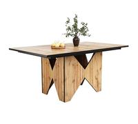 boorbin Moderna mesa de comedor de cocina de madera, mesa de bistró, no extraíble, mesa para 4-6 personas, salón, cocina, mesa de desayuno, comedor, 138,5 x 80 x 75 cm (marrón claro-2)