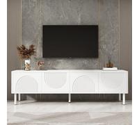 boorbin Mueble bajo moderno para TV de 180 cm con espacio de almacenamiento, superficie mate y gestión de cables, diseño minimalista para salón, dormitorio o pasillo (180 x 40 x 52 cm)