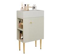 boorbin Mueble de baño con armario bajo lavabo de 55 cm, mueble para lavabo pequeño, color blanco