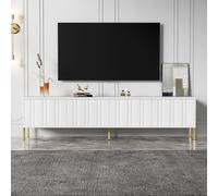 boorbin Mueble de TV, armario bajo, estilo simple, armario de TV de diseño único, adecuado para sala de estar, dormitorio y oficina, 190 x 38 x 48 cm (blanco)