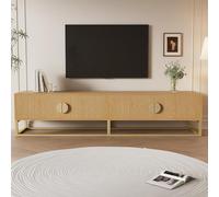 boorbin Mueble de TV de grano de madera de 180 cm - Mueble de comedor moderno, 4 puertas, asas semicirculares (madera, 180 x 40 x 40 cm)