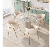 boorbin Silla de comedor blanca Moderna Cordero Terciopelo Spray Oro Silla de Comedor en Acabado Dorado,con Patas Doradas (4)