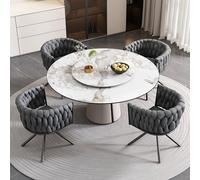 boorbin Silla de comedor de terciopelo, silla giratoria de lujo brillante para salón o dormitorio, silla giratoria con cuatro patas de soporte de metal, gris (4, gris)