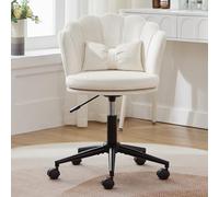 boorbin Silla de oficina, silla de oficina, respaldo en forma de pétalo, cojín lumbar en forma de mariposa, ajustable en altura, cojín de asiento suave. Adecuado para salón, dormitorio, oficina