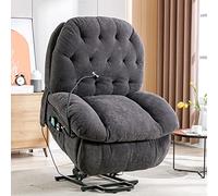 boorbin Silla de relax eléctrica con soporte para teléfono móvil, silla de TV con función reclinada, función de masaje, función térmica, silla de masaje con mando a distancia, silla de descanso, tela