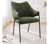 boorbin Sillas de comedor, Sillón de salón Silla de sofá,Sillón con reposabrazos,Tela de felpa de cordero,Cojín de asiento grueso (1, verde)